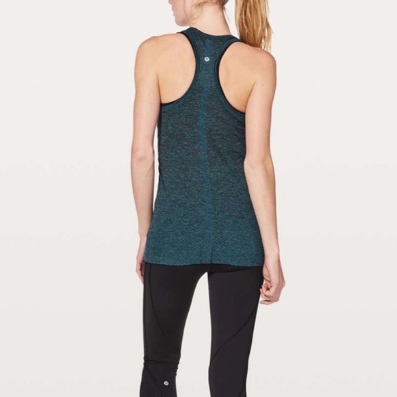 Lululemon Swiftly Tech Athleticcore Racerback Tank Teal Heathered EUC Retail $58 - Picture 6 of 8
